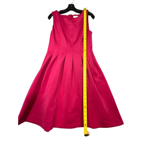 NEW- NWT Calvin Klein Fuchsia Fit & Flare Midi Dress Size 8 - Picture 4 of 9